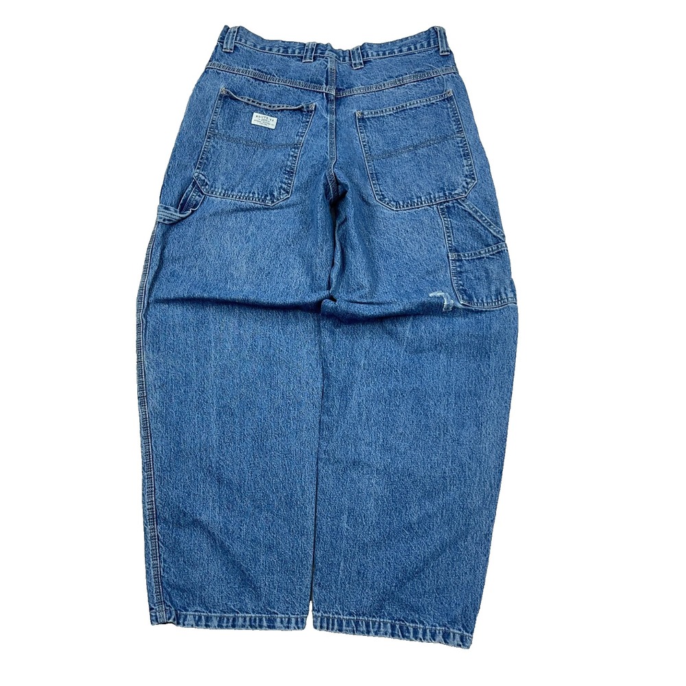 Vintage Y2K Route 66 Carpenter Jeans Men 33x30 Dungaree Baggy Loose Skate 2000s